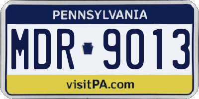PA license plate MDR9013