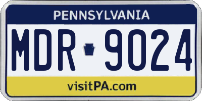 PA license plate MDR9024