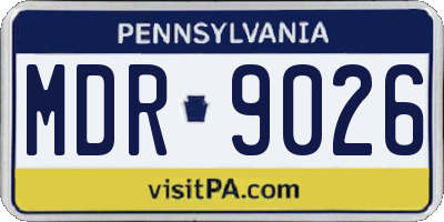 PA license plate MDR9026