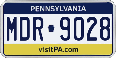 PA license plate MDR9028