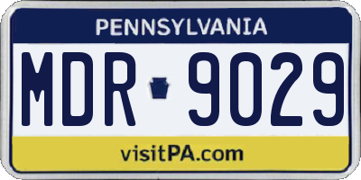 PA license plate MDR9029