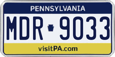 PA license plate MDR9033