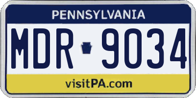 PA license plate MDR9034