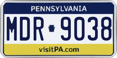 PA license plate MDR9038