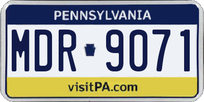 PA license plate MDR9071