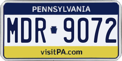 PA license plate MDR9072