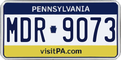 PA license plate MDR9073