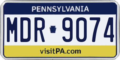 PA license plate MDR9074