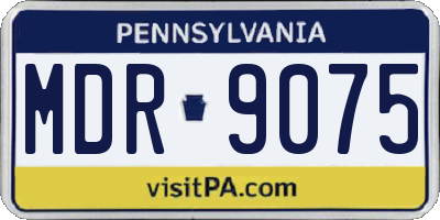 PA license plate MDR9075