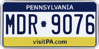 PA license plate MDR9076