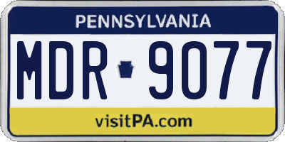 PA license plate MDR9077
