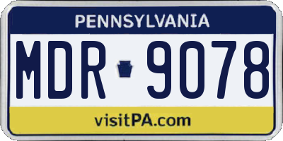 PA license plate MDR9078