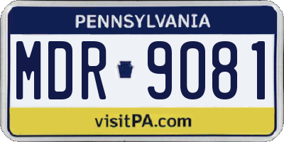 PA license plate MDR9081