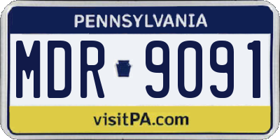 PA license plate MDR9091