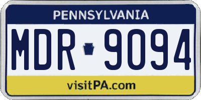 PA license plate MDR9094