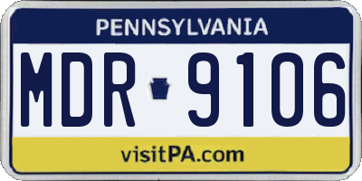 PA license plate MDR9106