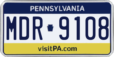 PA license plate MDR9108