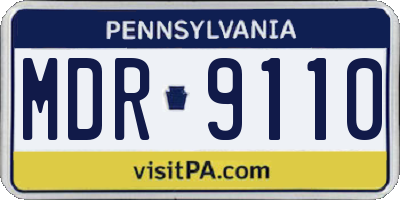 PA license plate MDR9110