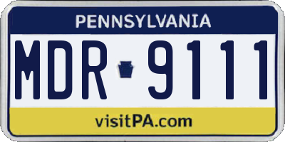 PA license plate MDR9111