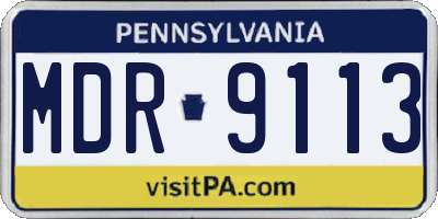 PA license plate MDR9113