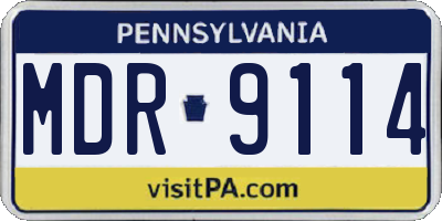 PA license plate MDR9114