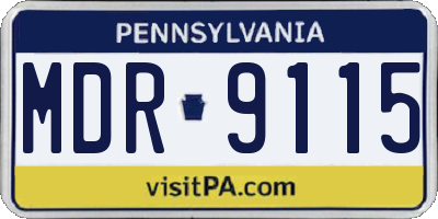 PA license plate MDR9115