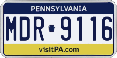 PA license plate MDR9116