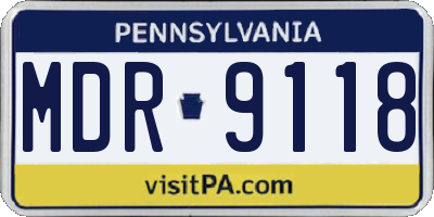 PA license plate MDR9118
