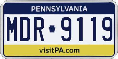 PA license plate MDR9119