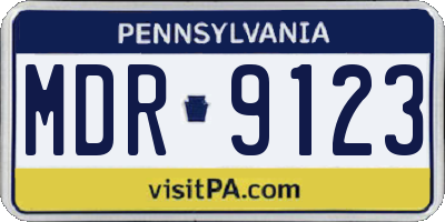 PA license plate MDR9123