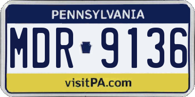PA license plate MDR9136