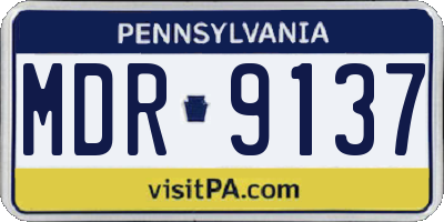 PA license plate MDR9137