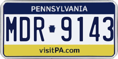 PA license plate MDR9143