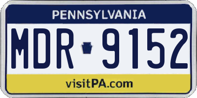 PA license plate MDR9152