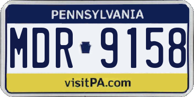 PA license plate MDR9158