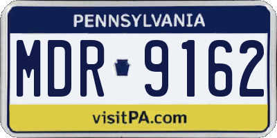 PA license plate MDR9162