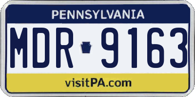 PA license plate MDR9163