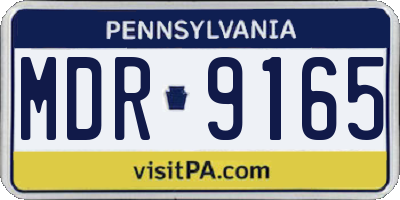 PA license plate MDR9165