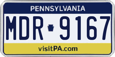 PA license plate MDR9167