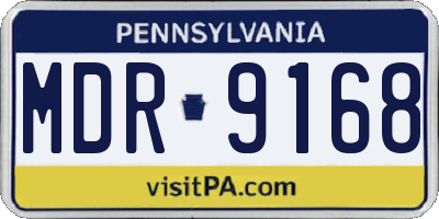 PA license plate MDR9168