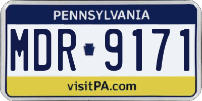 PA license plate MDR9171