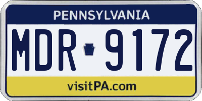 PA license plate MDR9172