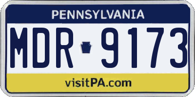 PA license plate MDR9173