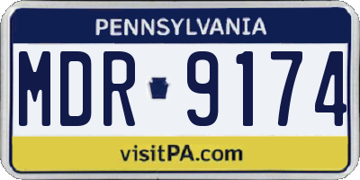 PA license plate MDR9174