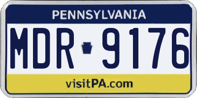 PA license plate MDR9176