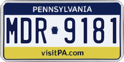 PA license plate MDR9181