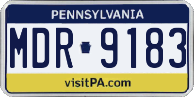 PA license plate MDR9183