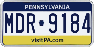PA license plate MDR9184