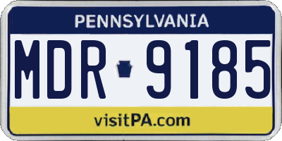 PA license plate MDR9185