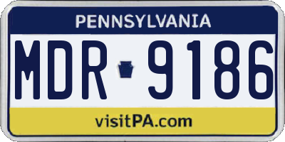 PA license plate MDR9186